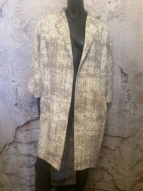 Windsmoor Cream/Taupe Lined 3/4 Sleeve Car Coat